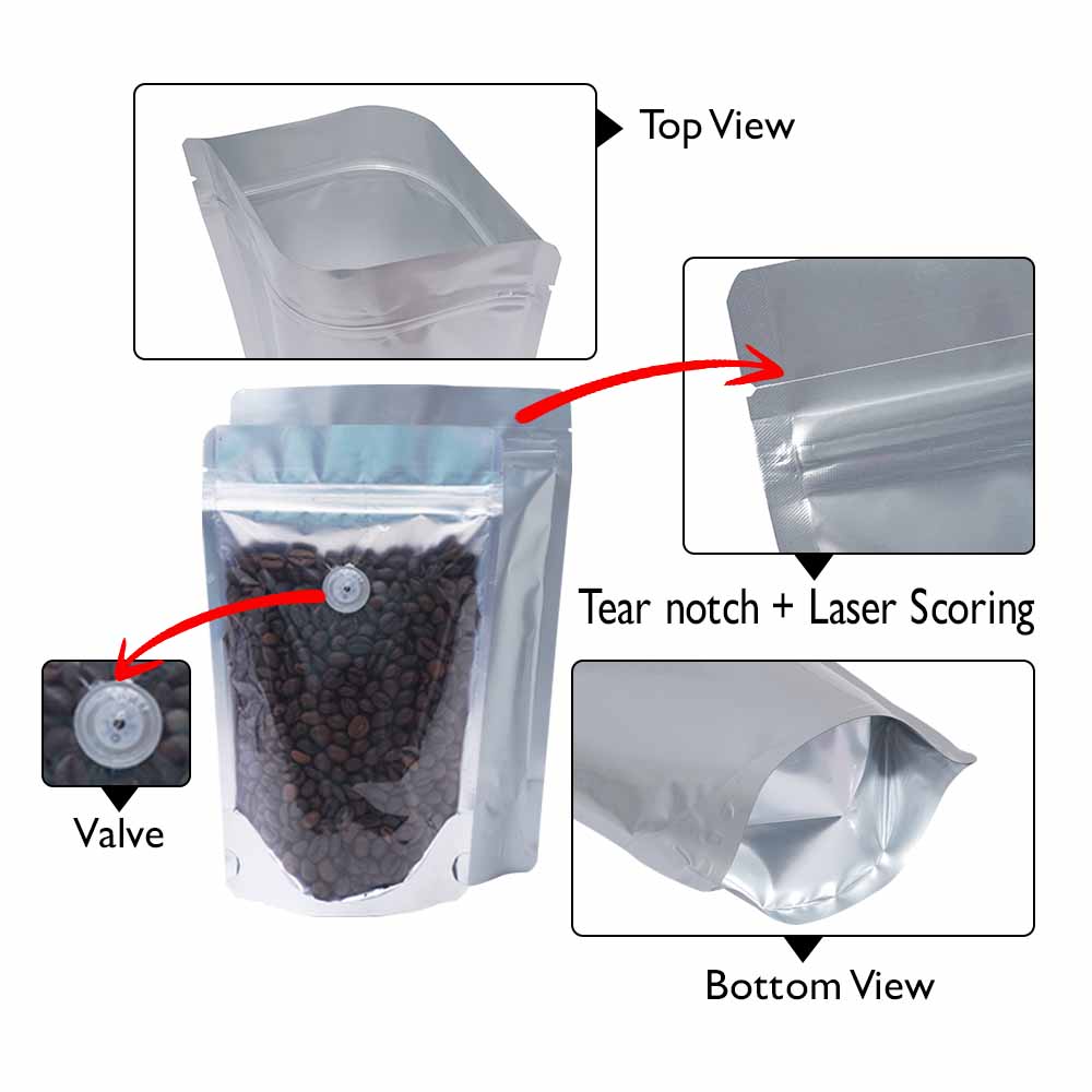 foil standup pouches with valve