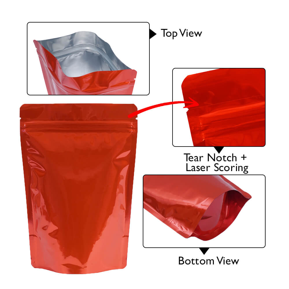 Foil clear stand up pouch
