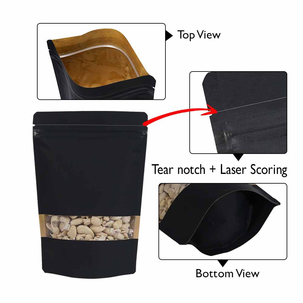 Rectangle window standup pouches