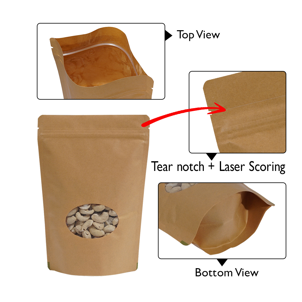Oval window standup pouch