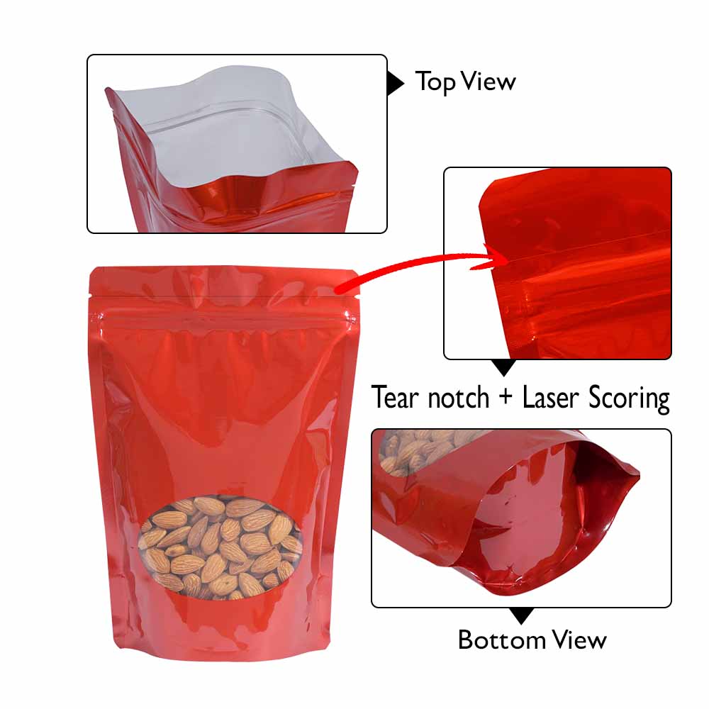 oval window standup pouches