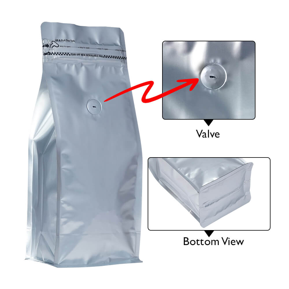 Flat bottom pouch with valve